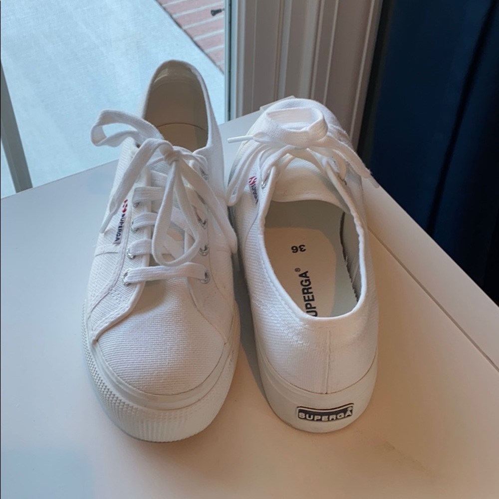 White platform Superga sneakers